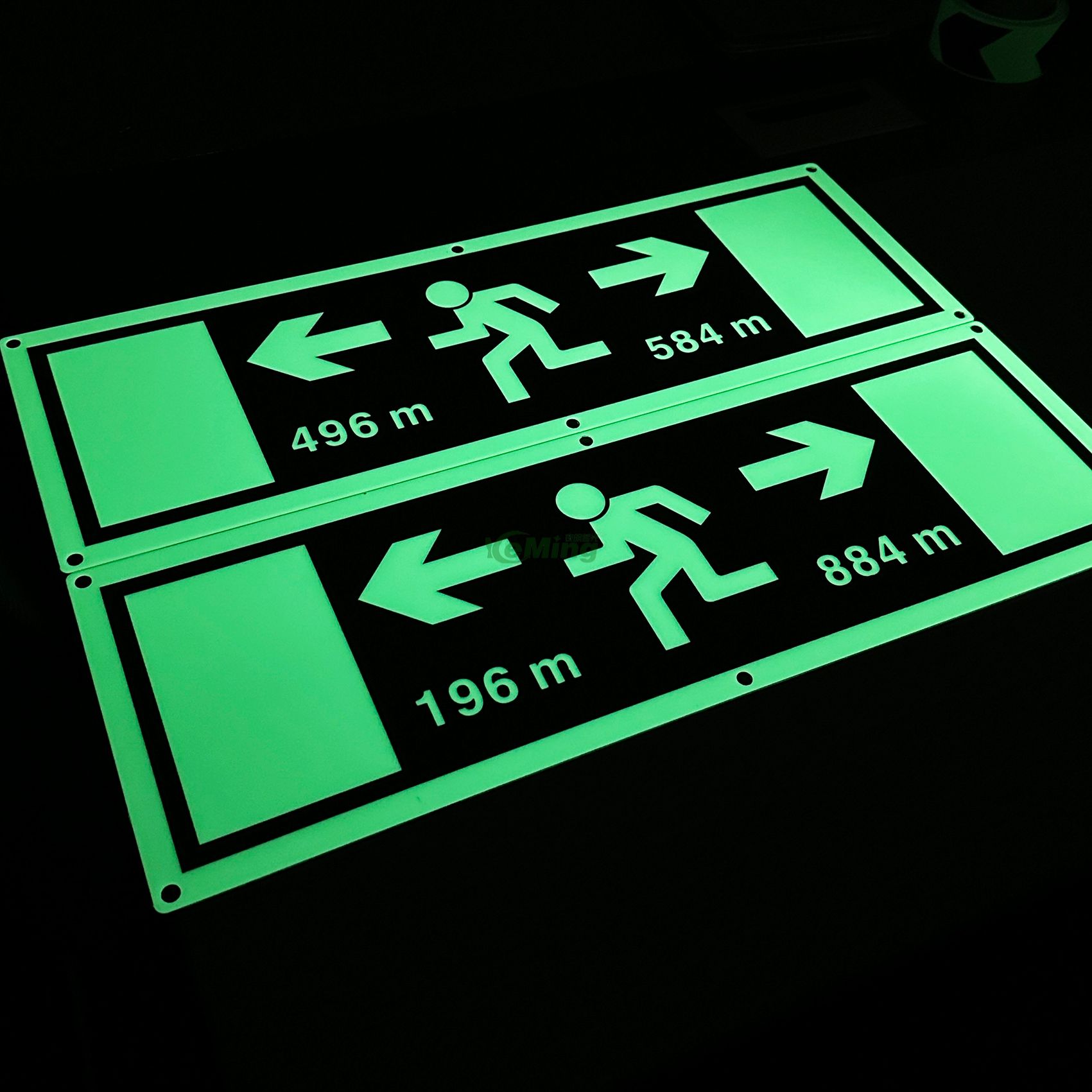 Custom Tunnel Safety Warning Signs Glow in The Dark Photoluminescent Signs