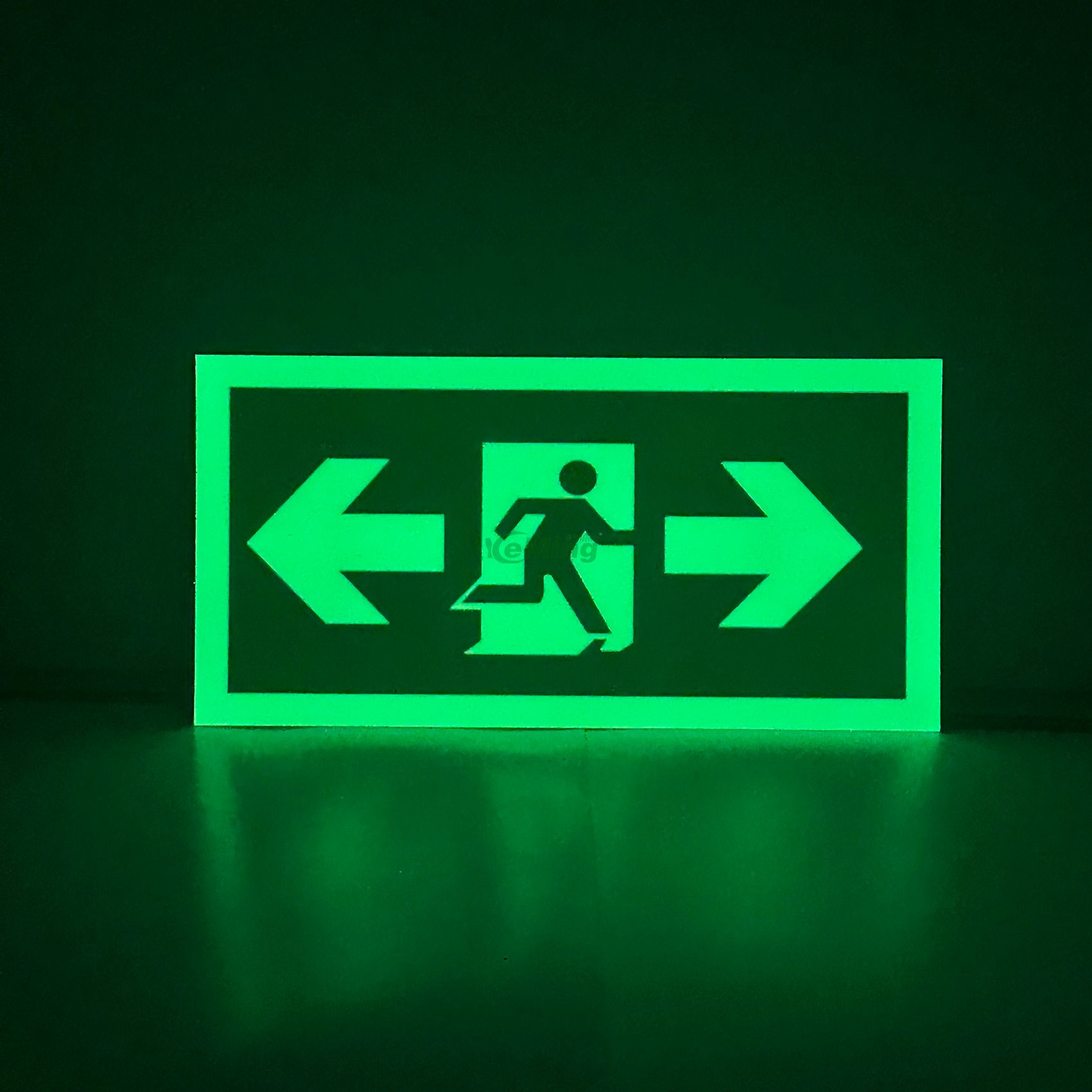 Glow in the dark fire exit sign sticker emergency luminous warning sign photoluminescent fire evacuation sign