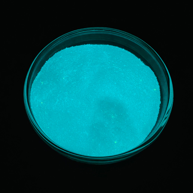 Long Glowing Time Aqua Photoluminescent Powder Pigment
